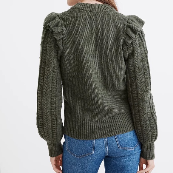 Sold Out Madewell Hollydene Ruffle Shoulder Sweater NWT - Picture 3 of 6